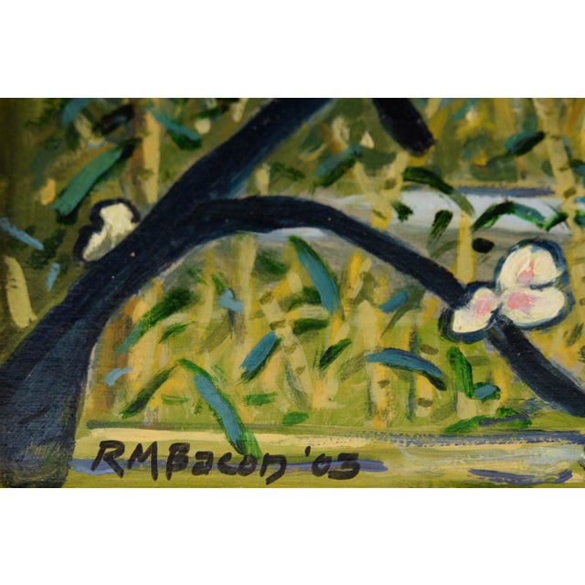 2000 - 2009 "Three Birds" - Original Oil on Masonite by Richard M Bacon For Sale - Image 5 of 6