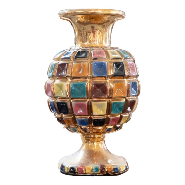 Colored Ceramic Vase, 1960s For Sale