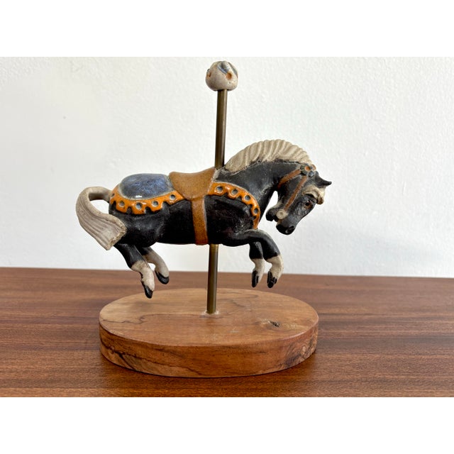 Charcoal Mid 20th Century Studio Pottery Carousel Horse For Sale - Image 8 of 8