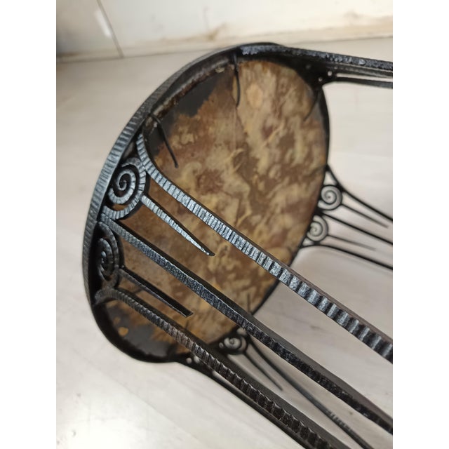 Art Deco Wrought Iron and Marble Side Table, 1920s For Sale - Image 12 of 14