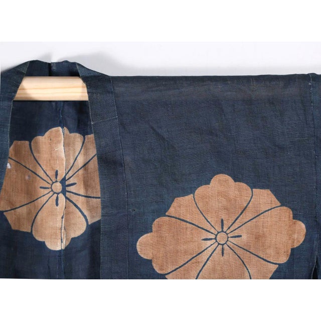 Japanese Two-Piece Indigo Asa Kyogen Festival Costume Meiji Period For Sale In Atlanta - Image 6 of 14