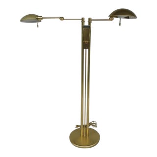 Holtkoetter Brass Dual Swing Arm Floor Lamp For Sale