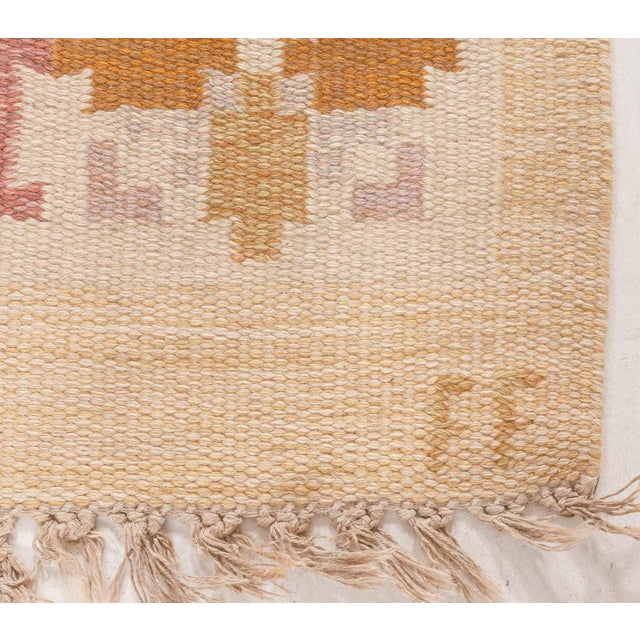 Doris Leslie Blau Vintage Swedish Flat Woven Rug by Fredrik Fiedler For Sale - Image 9 of 10