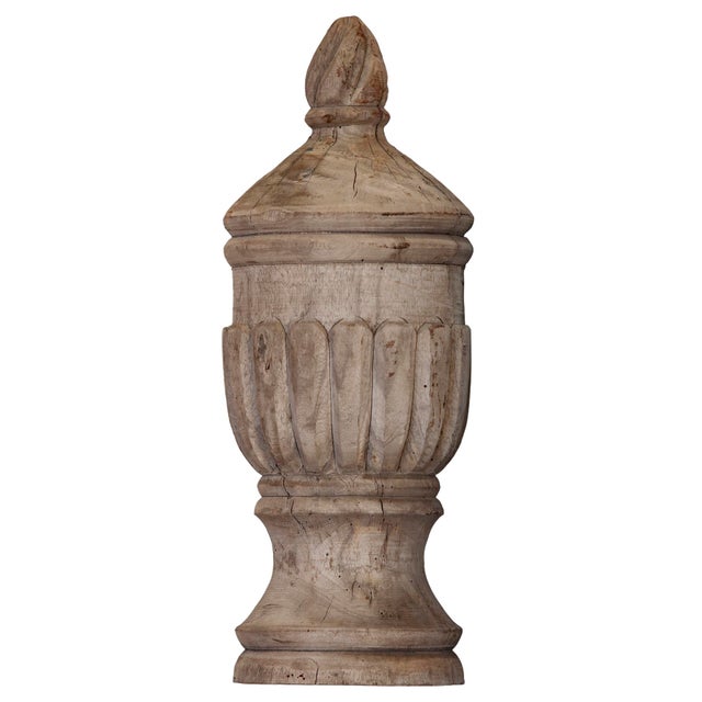 Antique Distressed Architectual Wood Finial For Sale - Image 4 of 10