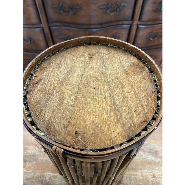 Mid 20th Century Mid 20th Century Natural Rattan Bamboo Umbrella Stand or Cane Holder For Sale - Image 5 of 8