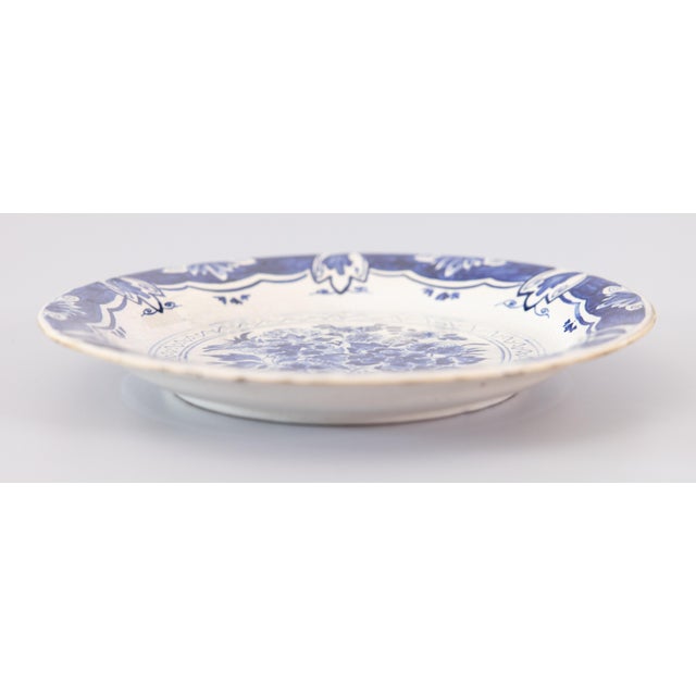 Delft Antique 19th Century Dutch Delft Faience Floral Plate For Sale - Image 4 of 7
