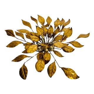 Huge Florentine Flower Shape Wall Lamp by Hans Kögl, Germany, 1950s For Sale