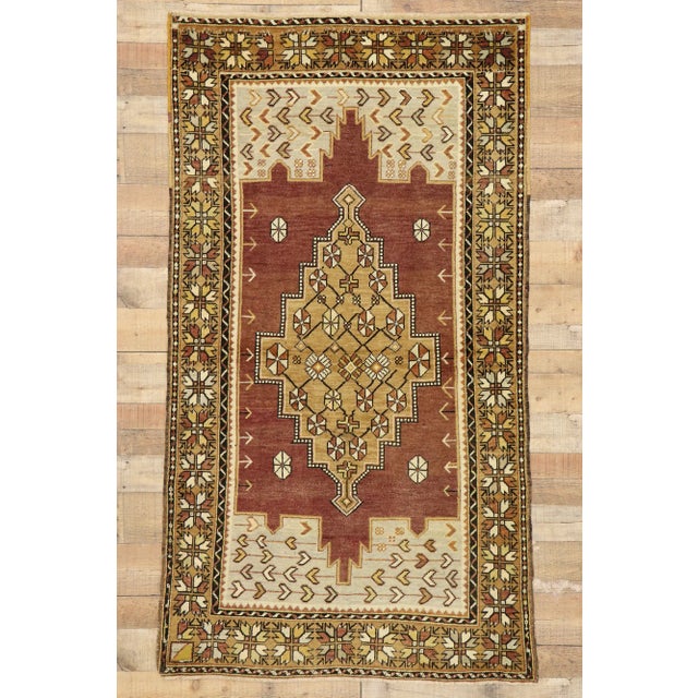 Maroon Vintage Turkish Oushak Rug with Modern Style - 03'10 x 06'11 For Sale - Image 8 of 10