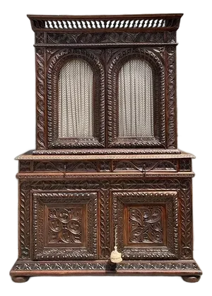 Vintage French Hand Carved Cabinet