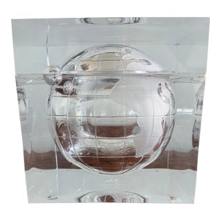 Italian Design Planet Earth Lucite Acrylic Ice Bucket by Alessandro Albrizzi For Sale