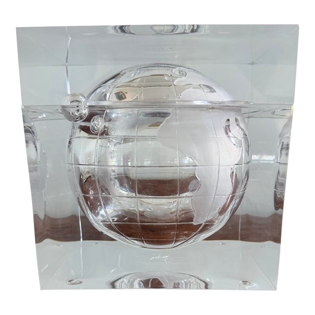 Italian Design Planet Earth Lucite Acrylic Ice Bucket by Alessandro Albrizzi For Sale