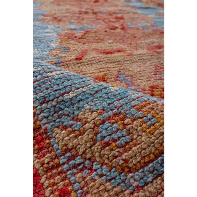 Turkish Sky Blue Oushak rug no.10670 For Sale - Image 3 of 6