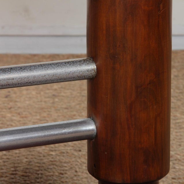 1930s Modern Coffee Table in Wood and Chromed Metal, 1930 For Sale - Image 5 of 7