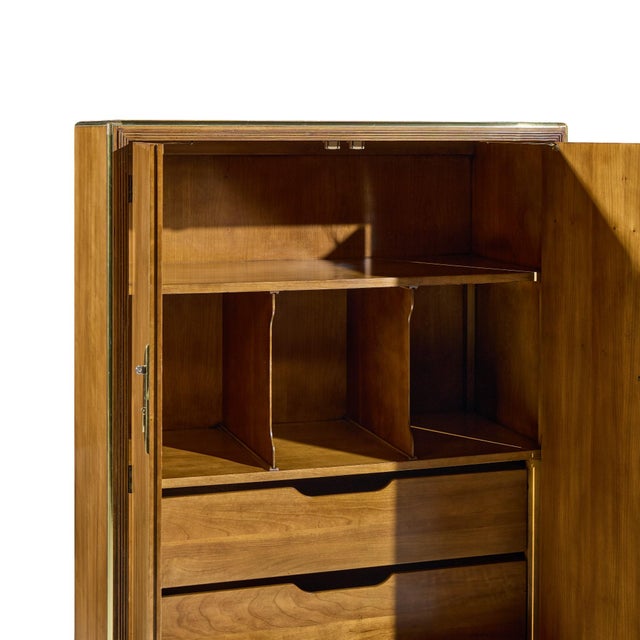 Wood Mid 20th Century Michael Taylor for Baker Furniture Far East Collection Mid Century Armoire For Sale - Image 7 of 9