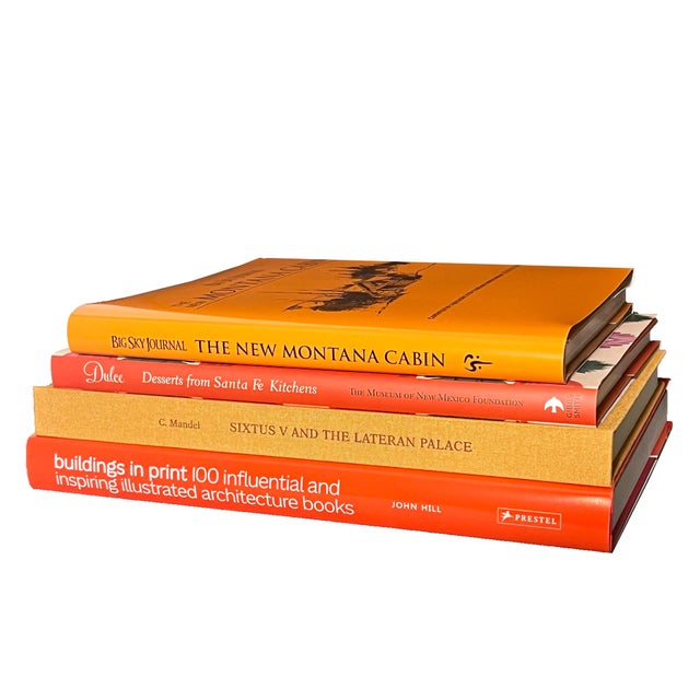 Transitional Decorative Books - Canyon Coffee Table Stack - 4 Orange Books For Sale - Image 3 of 3