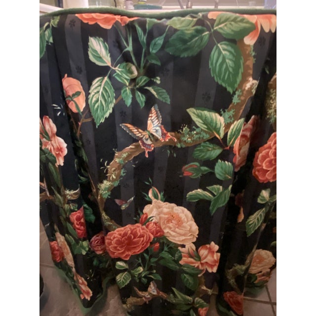 Late 20th Century Stroheim and Romann Fabric Custom Made 36” D Table Skirt For Sale - Image 5 of 12