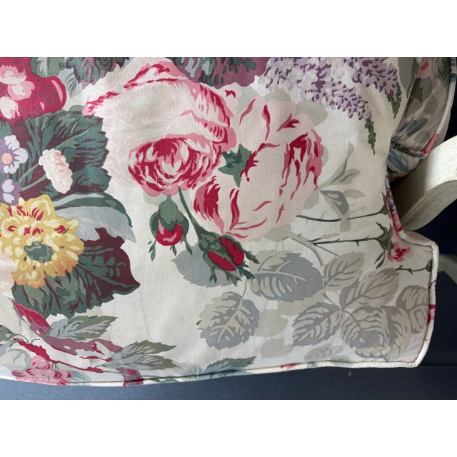 Pink Louis XVI Style Floral Chintz Upholstered Century Furniture Chairs - A Set of 2 For Sale - Image 8 of 11