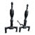Pair of 1920s Neoclassical Cast Iron Fireplace Andirons With Urn Finials For Sale