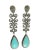 These Vintage Sterling Silver Stud Earrings feature Marcasite Stones set with a Turquoise Stone drop of approximately...