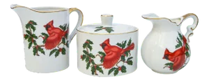 Vintage Festive Suger & Creamers, S/3