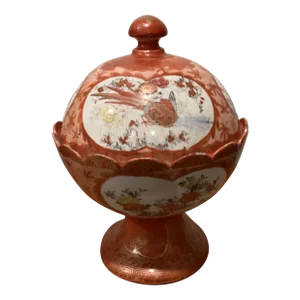 Antique Japanese Ko- Kutani Porcelain Serving Bowl Floral and Sado