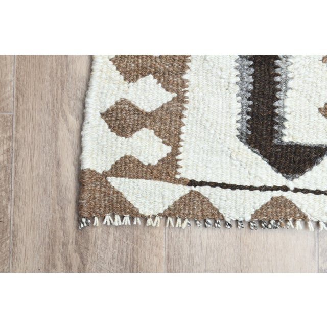 1970s Turkish Oushak Handmade Wool Cotton Beige Runner Rug For Sale - Image 11 of 11