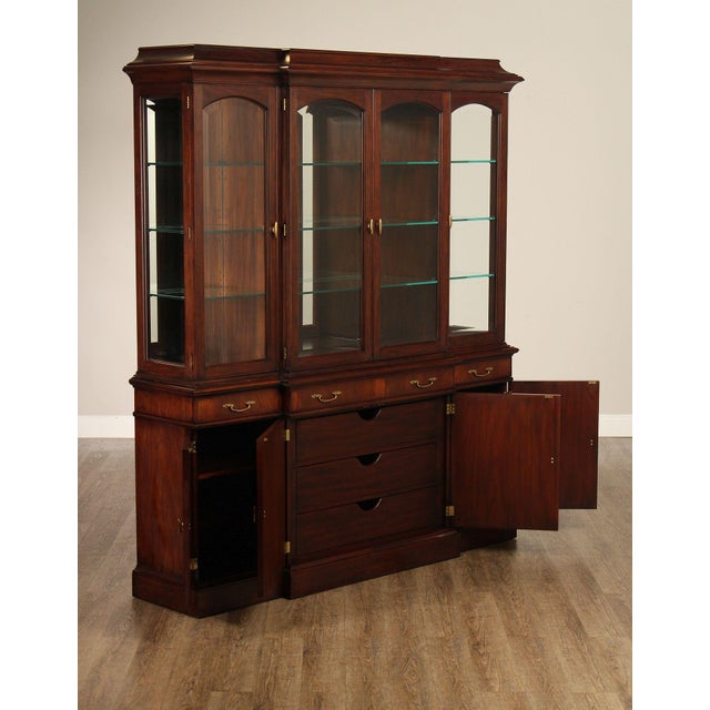 Brown Henkel Harris Regency Style Mahogany Breakfront China Cabinet For Sale - Image 8 of 18