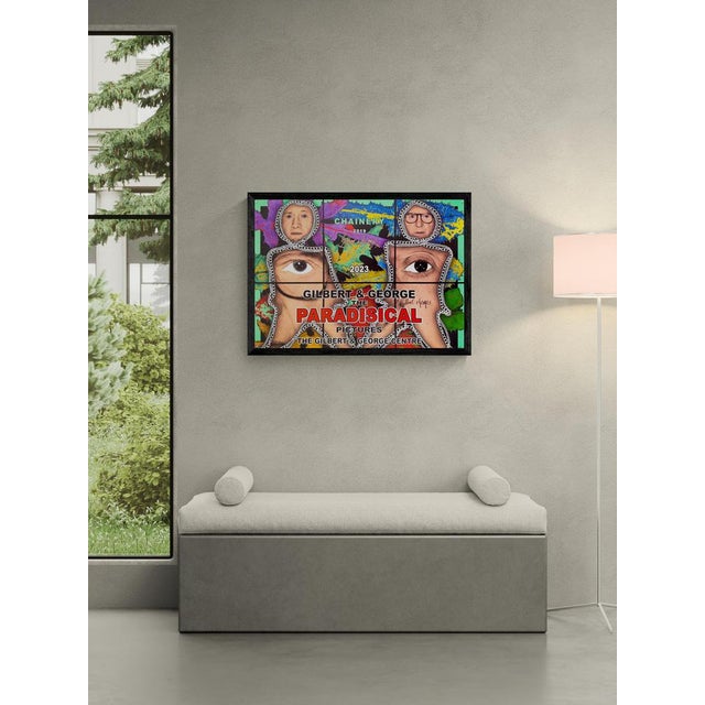 The Piece This vibrant original vintage poster features the artwork "Chainery" (2019) by the iconic duo Gilbert & George....