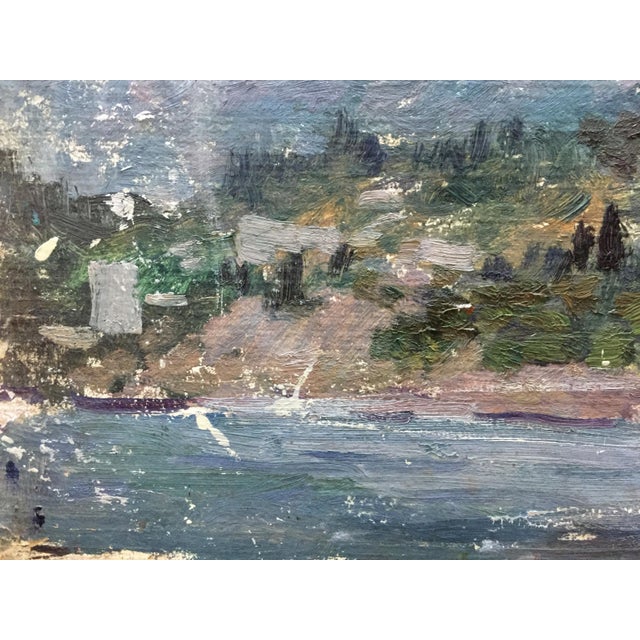 Green 1970s Oil Painting Isle For Sale - Image 8 of 10