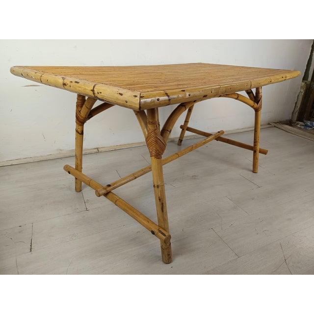 Vintage Rattan Table, 1950s For Sale - Image 9 of 18