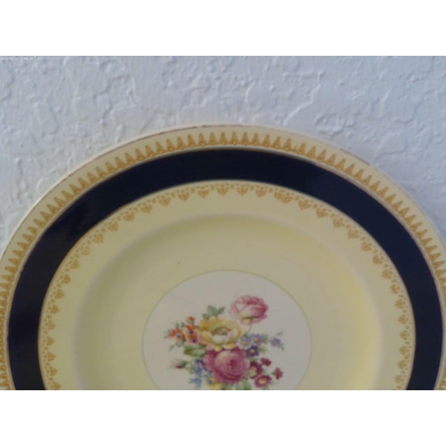 Limoges, France Vintage Matched Victorian Design Floral Porcelain Dinner Plates, Set of 6 For Sale - Image 4 of 11