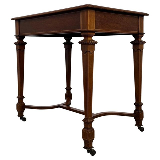 2000 - 2009 Antique English Mahogany Side Table, 1800s For Sale - Image 5 of 10