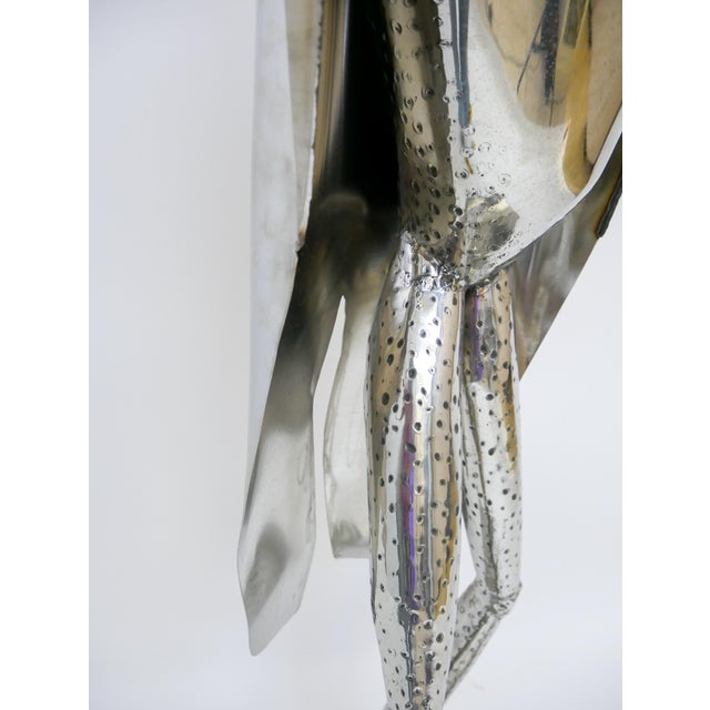 Silver "Frog Violinist" Folk Art Metal Sculpture by James Sauer For Sale - Image 8 of 12