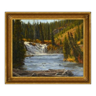 Lewis Falls Oil Painting, Ryan Skidmore For Sale