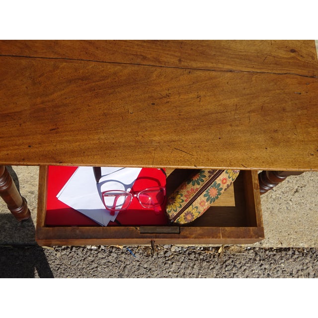 Louis Philippe Style Walnut Writing Desk, 1800s For Sale - Image 3 of 18