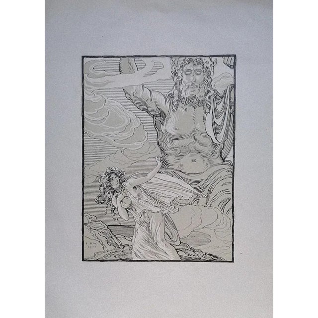 The Giant and the Woman is an original modern artwork realized by Ferdinand Bac (1859 - 1952) in 1922. Signed and dated on...