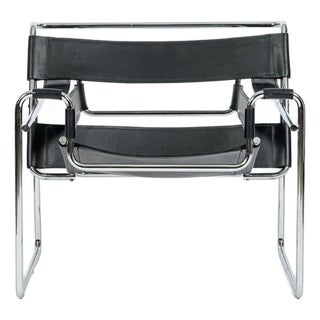 Vintage Mid Century Black Wassily Chair by Marcel Breuer (Attr.) 1970s For Sale