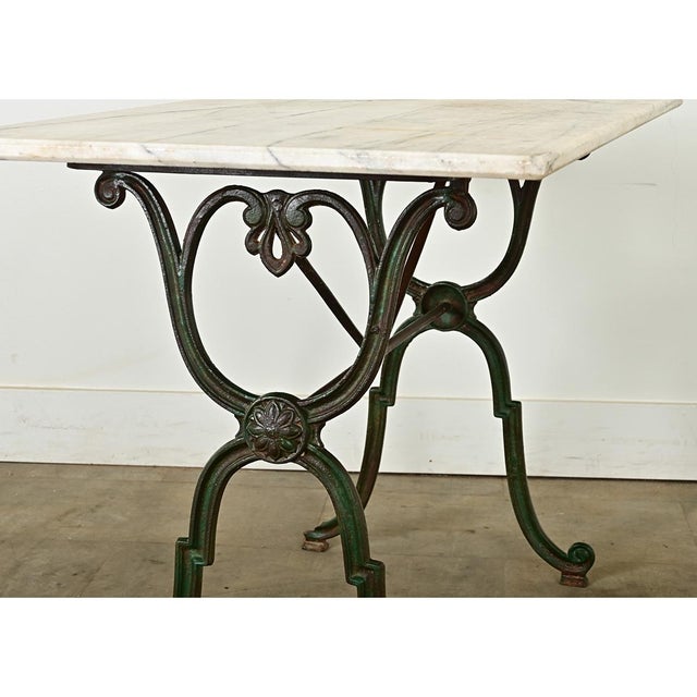 French 19th Century Marble & Cast Iron Bistro Table For Sale - Image 9 of 12