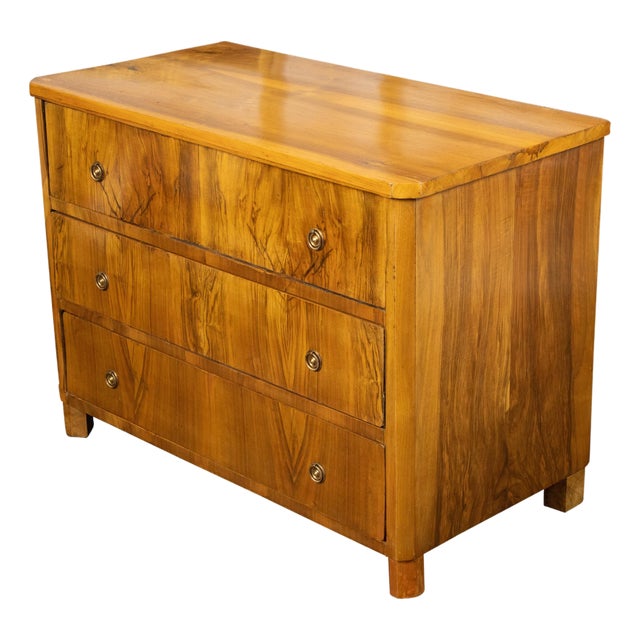 Austrian 19th Century Biedermeier Commode with Three Butterfly Veneered Drawers For Sale