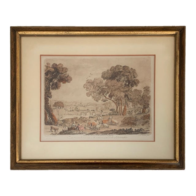 1775 Richard Earlom After Claude Lorrain “Liber Veritatis” No. 87 Engraving For Sale