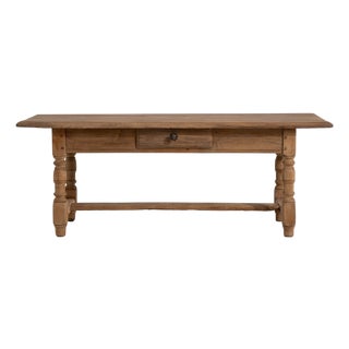 French Provincial Oak Coffee Table with Drawer, Circa 1970 For Sale