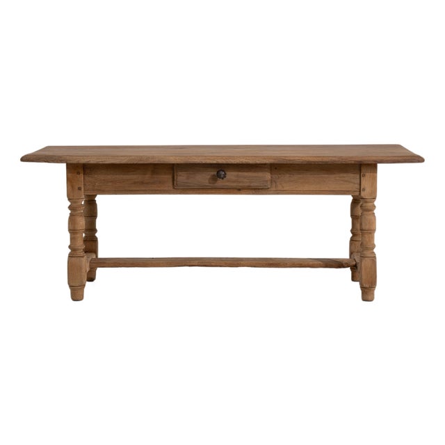 French Provincial Oak Coffee Table with Drawer, Circa 1970 For Sale