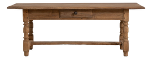 French Provincial Oak Coffee Table with Drawer, Circa 1970