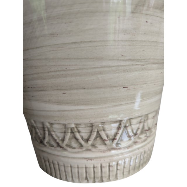 Mid Century Modern Glazed Ceramic Pottery Table Lamp For Sale - Image 11 of 14