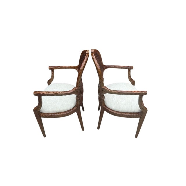 1970s Restored French Provincial Cane Back Armchairs – Pair For Sale - Image 9 of 18