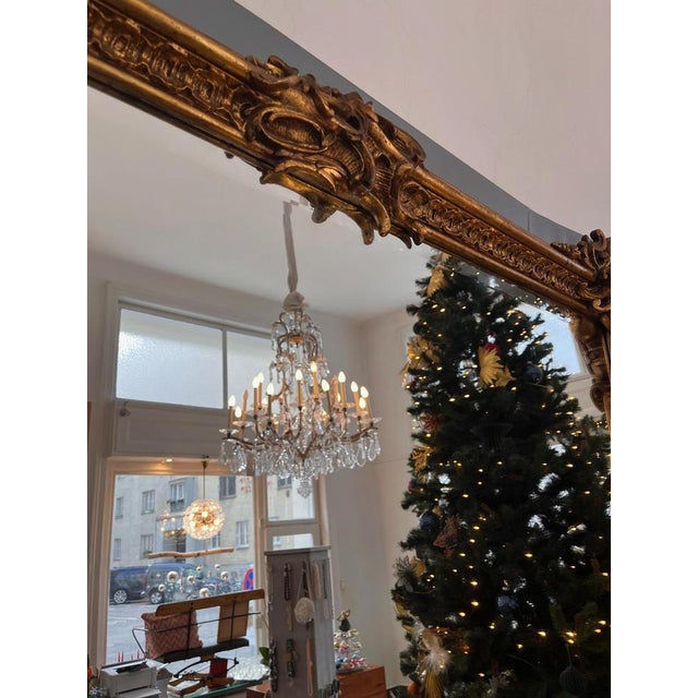 Wood Large Vintage Mirror, 19th Century For Sale - Image 7 of 11