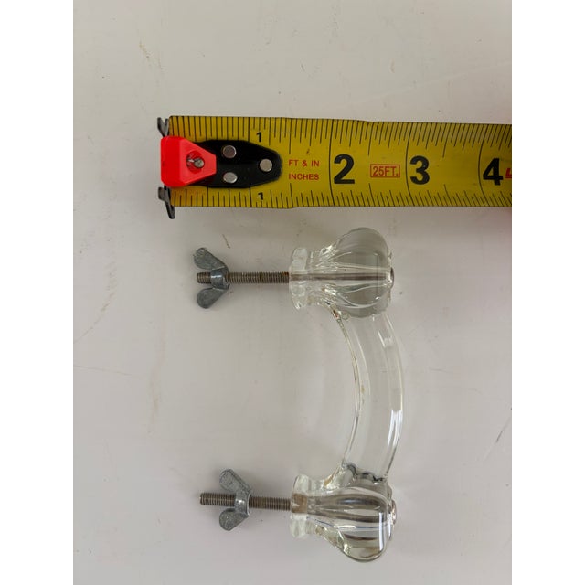 Pair of Vintage Clear Glass Bridge Drawer Pulls, 1930s–1940s Glass Cabinet Knobs== For Sale - Image 18 of 18