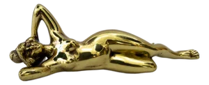 Art Deco Brass Nude Female Paperweight, 1920s