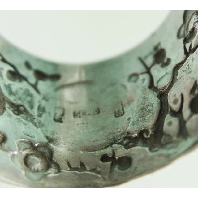 1900 - 1909 Antique Chinese Export Sterling Silver Napkin Ring For Sale - Image 5 of 6