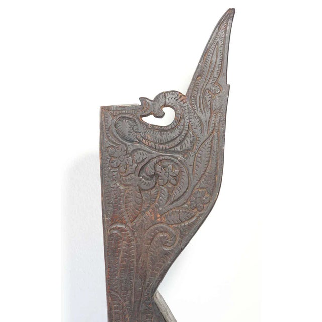 Brown Architectural Carved Wood Temple Fragment from India For Sale - Image 8 of 13